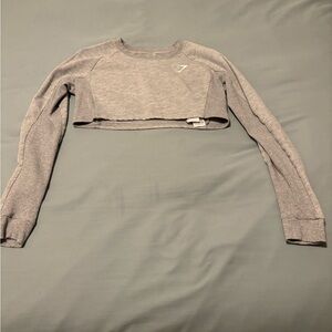 Gymshark Long Sleeve Crop Top Gray Size XS